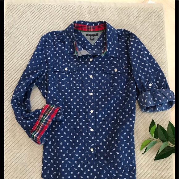 Tommy Hilfiger Tops - Tommy Hilfiger Leaf Print Long Sleeve Shirt. XL
